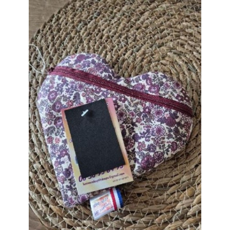 Porte monnaie coeur violet